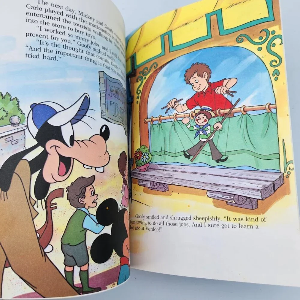 VINTAGE Disney Children's Book Bundle Goofy Small World Library 1980s Books Mick